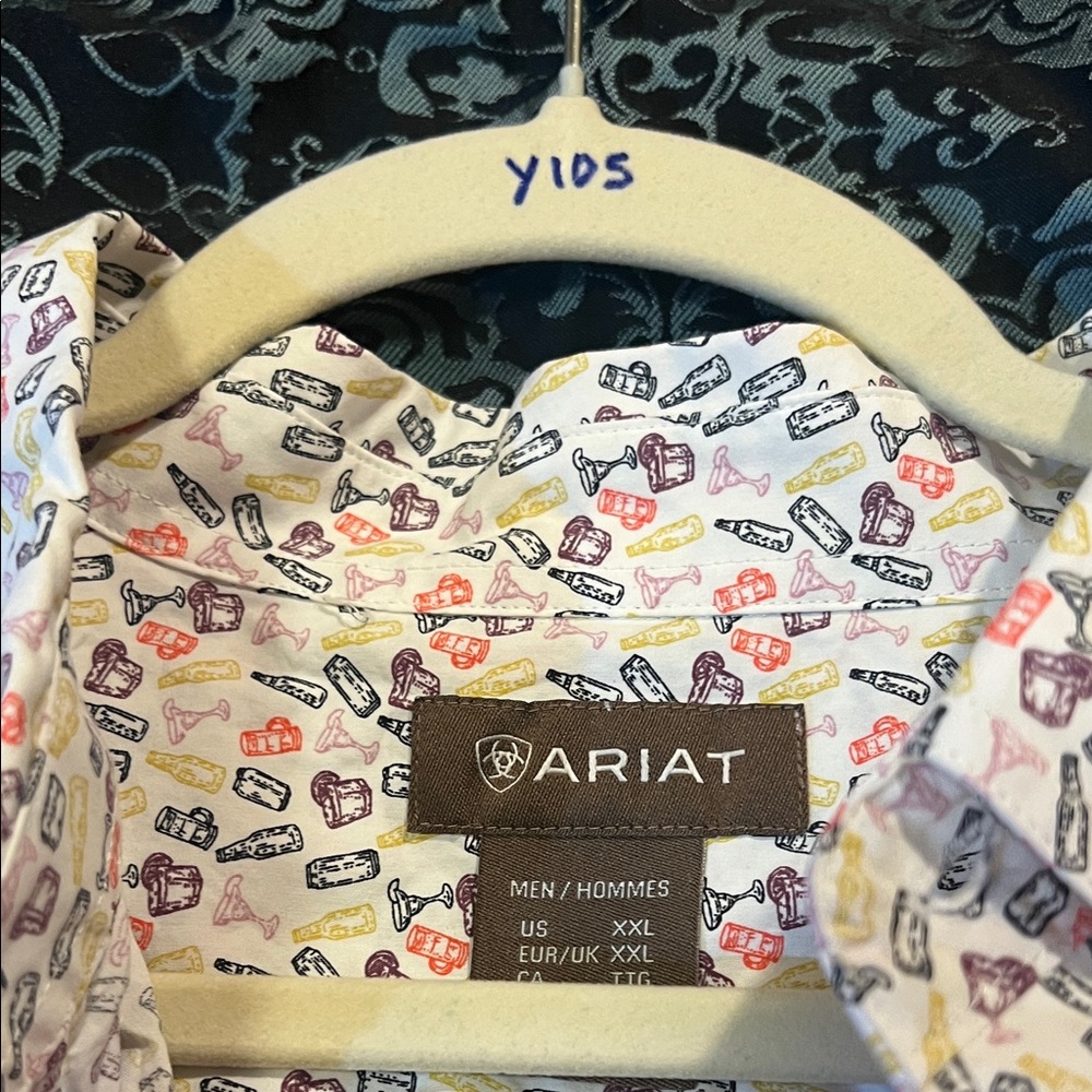 Ariat White Multicolor Leaf-Print Button-Down Shi… - image 7